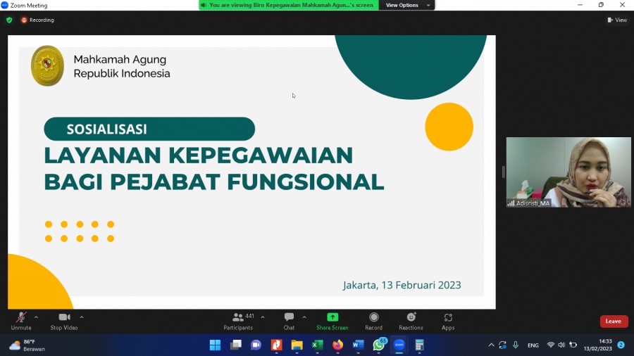 Sosialisasi Fitur Layanan Kepegawaian Bagi Pejabat Fungsional
