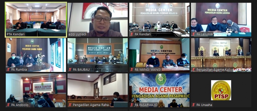 Tangkapan Layar (screenshot) acara sosialisasi ZI secara daring (04/05/2021)