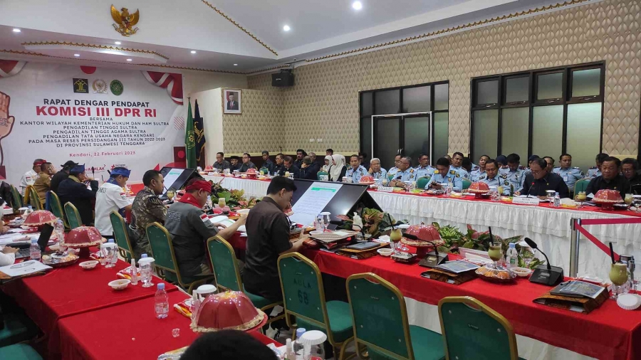Kunjungan Kerja Reses Komisi III DPR RI bersama Kemenkumham Sultra, PT Sultra, PTA Kendari dan PTUN Kendari (22/02/2023)