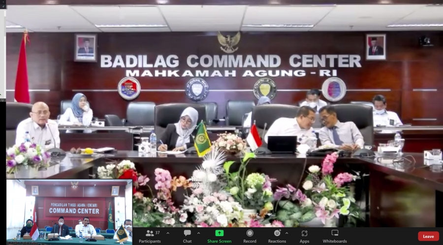 EVALUASI PELAKSANAAN PEMBANGUNAN ZI SECARA DARING OLEH DITJEN BADILAG