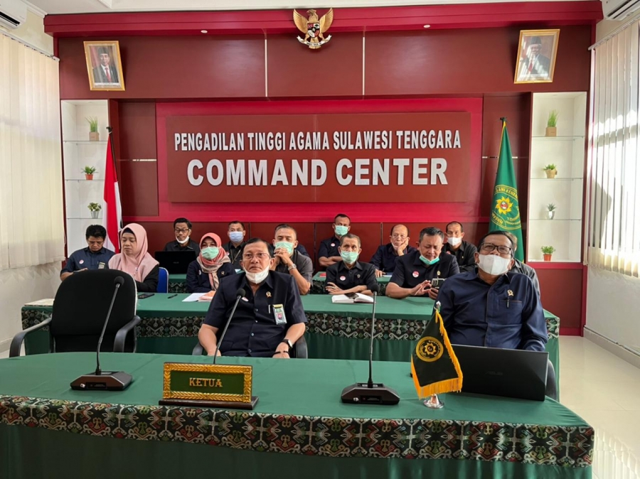 PTA KENDARI MENGIKUTI SOSIALISASI PELAKSANAAN EKSAMINASI SECARA ELEKTRONIK 2022 UNTUK HAKIM TINGGI ESKAMINATOR DAN PANITIA TINGKAT BANDING