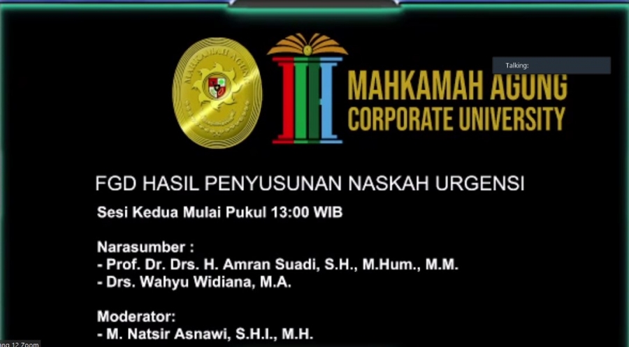 UNDANGAN FGD HASIL PENYUSUNAN NASKAH URGENSI PEMBENTUKAN PA KELAS I-A KHUSUS DI PERADILAN AGAMA