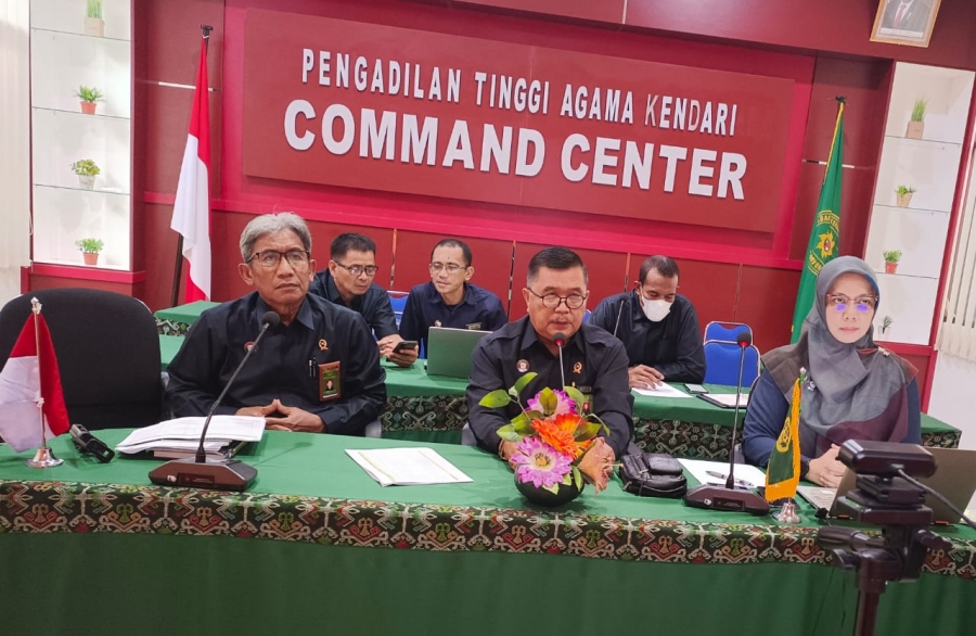 PEMBINAAN LAPORAN HASIL PENGAWASAN PENGADILAN AGAMA BAU BAU MELALUI ZOOM MEETING OLEH PENGADILAN TINGGI AGAMA KENDARI