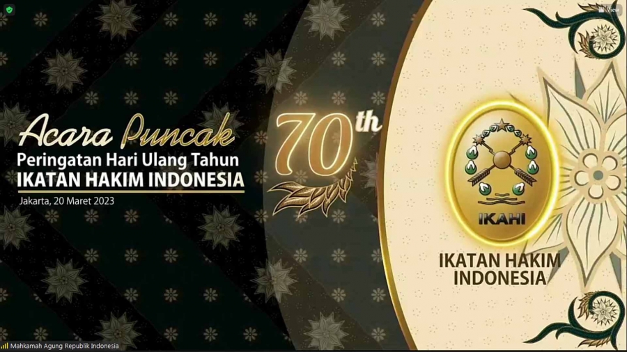 IKAHI Cabang PTA Kendari mengikuti Acara Puncak HUT IKAHI Ke-70 secara daring (20/03/2023)