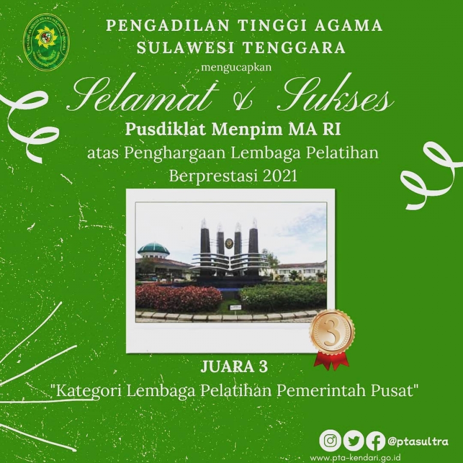 Selamat &amp; Sukses Pusdiklat Menpim MA RI